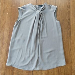 Grey Giorgio Armani Silk Shell with Twist Pleats